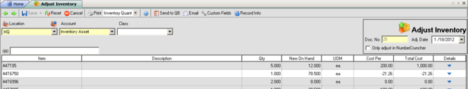 Quantity and Value Adjustments